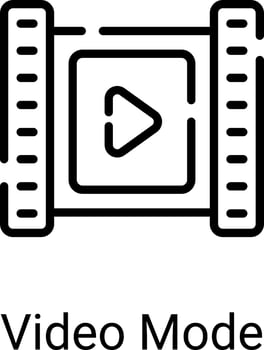 multimedia, video line icon isolated on white background vector