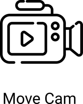 movie camera line icon isolated on white background vector