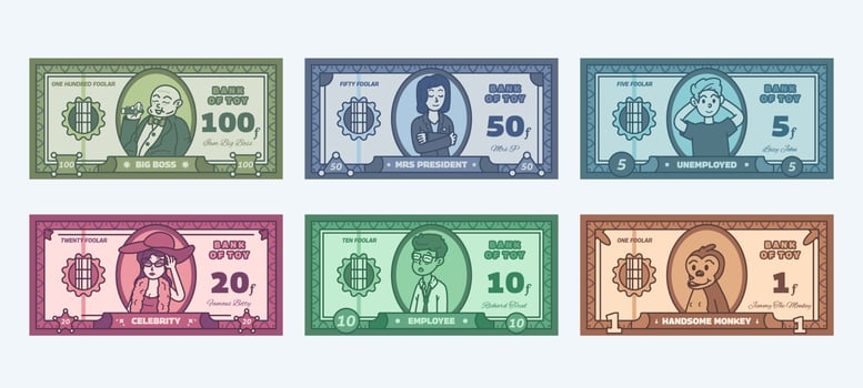 Play Money Elements Collection vector