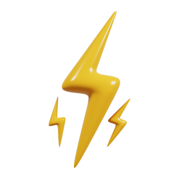 Lightning flash Flash sale element 3d render png