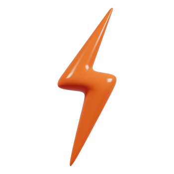 Lightning flash. Flash sale element. 3d render png