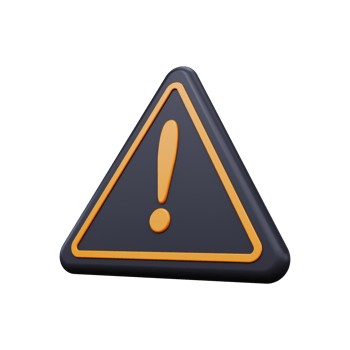 Warning sign 3D render png