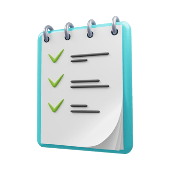 Todo list icon Notepad with completed todo list 3D render png