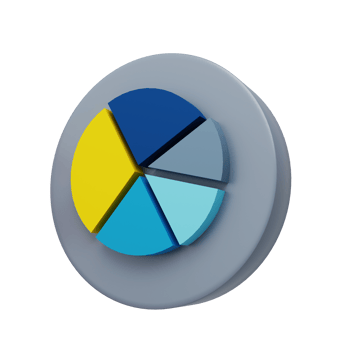Pie chart for financial report graph presentation brochure web design 3d render png