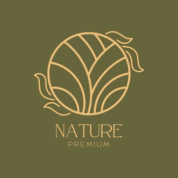 Nature leaf ornament logo icon design template. Gold, elegant, beauty, spa, yoga, cosmetic product, modern vector illustration