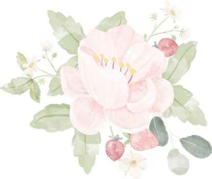 watercolor pink rose bouquet png