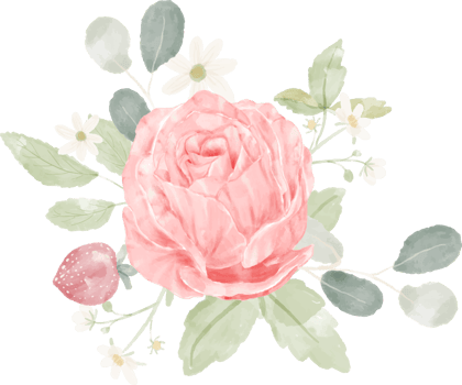 watercolor pink rose bouquet png