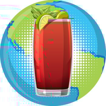 Isolated bloody mary cocktail on earth background vector