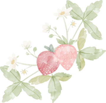 minimal watercolor hand drawn wild strawberry wreath frame png