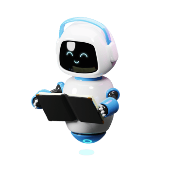 Cute 3d Robot Reading png
