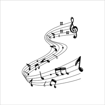 music note silhouette vector illustration. musical vector illustration.