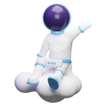 Cute Astronaut in The Cloud png