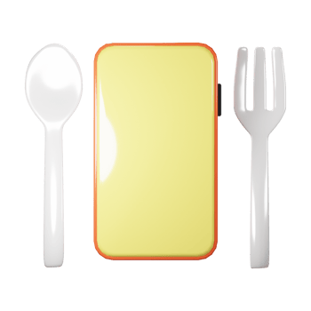 3D Icon Food Delivery With Spoon and Fork png
