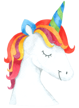 Unicorn cartoon cute watercolor png