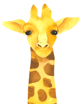 Giraffe cartoon cute watercolor png