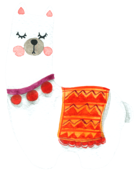 Alpaca cartoon cute watercolor png