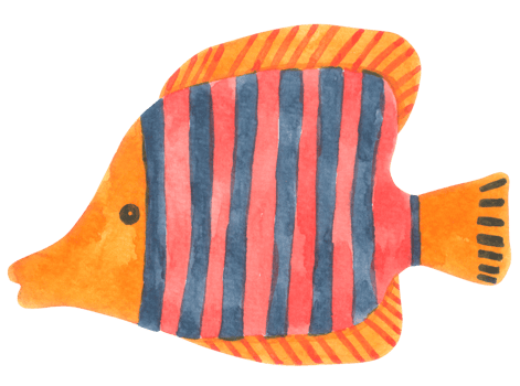 Fish cartoon cute watercolor png