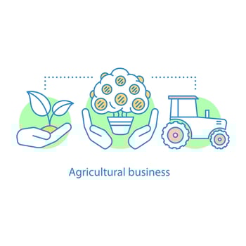 Agricultural business concept icon. Farming idea thin line illustration. Agricultural sector. Vector isolated outline drawing
