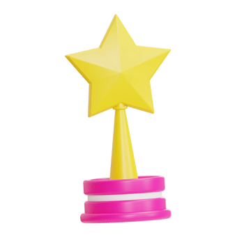 star trophy illustration 3d png