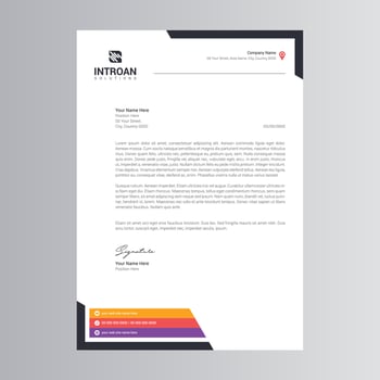 Clean and Modern Letterhead Template vector