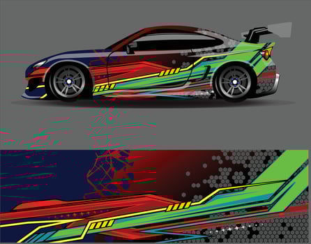 Graphic abstract stripe racing background designs for vehicle  rally  race  adventure and car racing livery vector