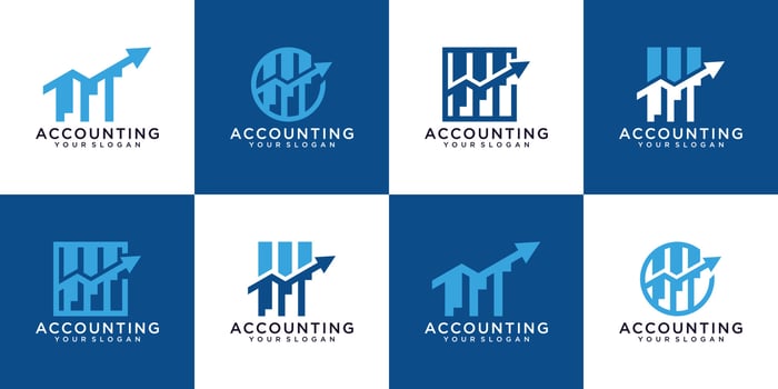 Flat design accounting logo collection business vector