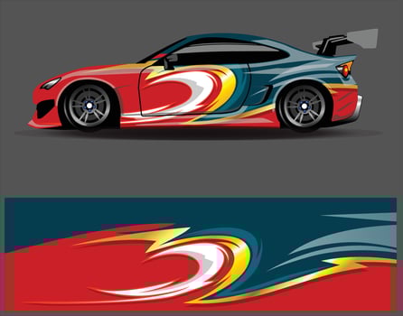 Graphic abstract stripe racing background designs for vehicle  rally  race  adventure and car racing livery vector