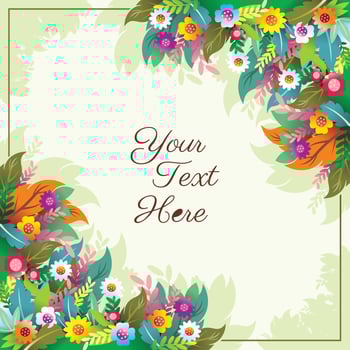 Flower frame design vector for greeting template