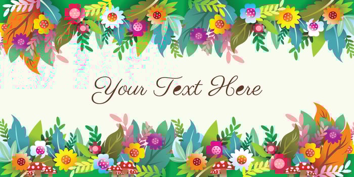 Flower frame vector for greeting template