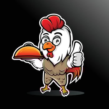Chicken mascot logo design for food business vector