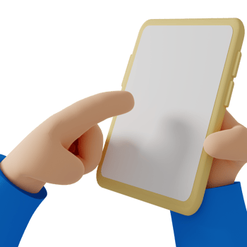 3D render hand holding mobile phone, illustration png