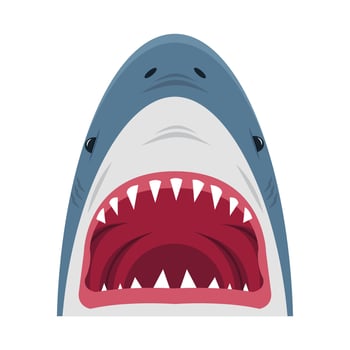 Shark  open mouth cartoon vector
