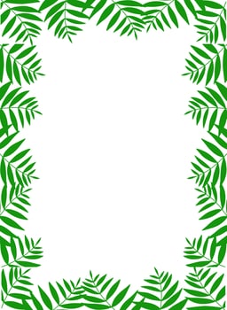 leaves border design. Tropical greeting card. vector