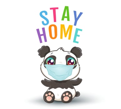 Panda with medical mask vector