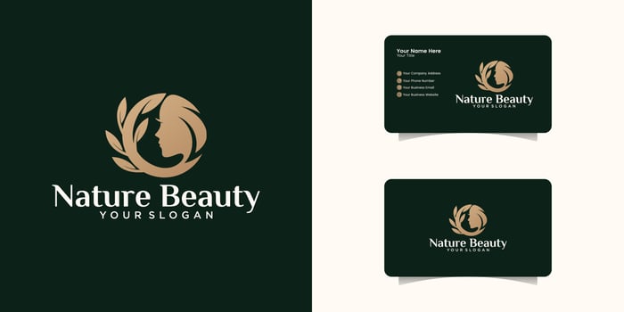 beauty woman logo design and business card inspiration.logos for salon, spa, massage and female beauty vector