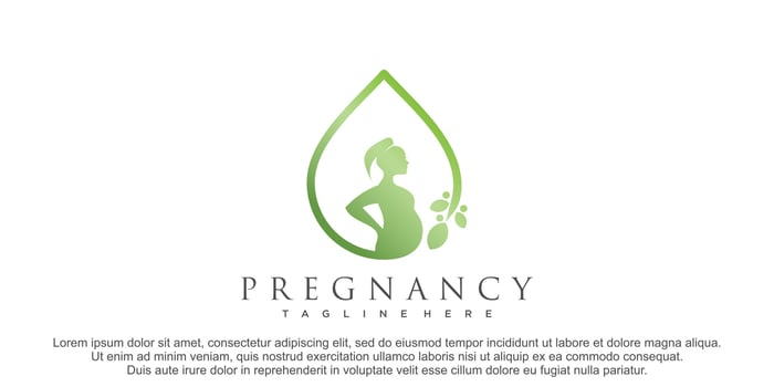 Pregnant logo design combination with drop logo premium vector