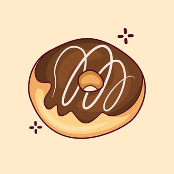 Vector graphic illustration of donut with melted sweet and delicious jam
