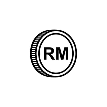 Malaysia Currency Icon Symbol. RM, Malaysian Ringgit Coins. Vector Illustration