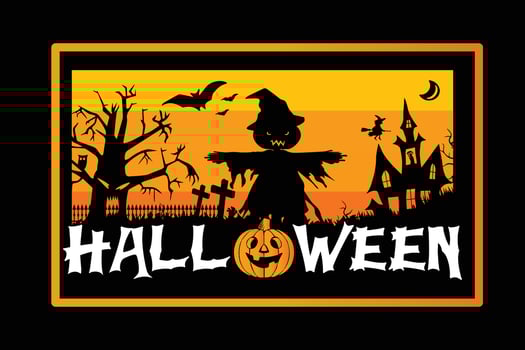 Halloween T- Shirt Design Template vector