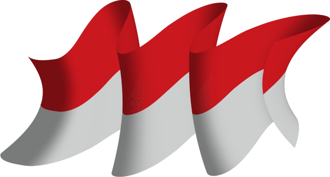 Indonesia flag ribbon flutter png