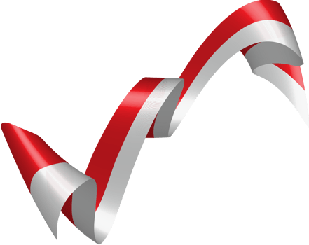 Indonesia flag ribbon flutter png