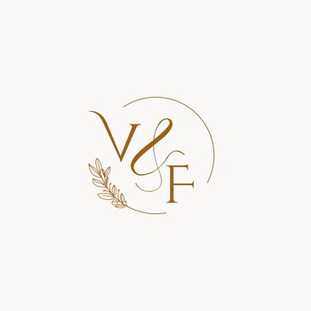 VF initial wedding monogram logo vector