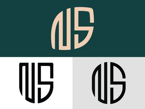 Creative Initial Letters NS Logo Designs Bundle. vector