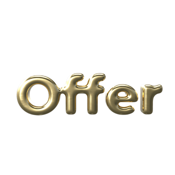 3D Gold Text Offer wording png