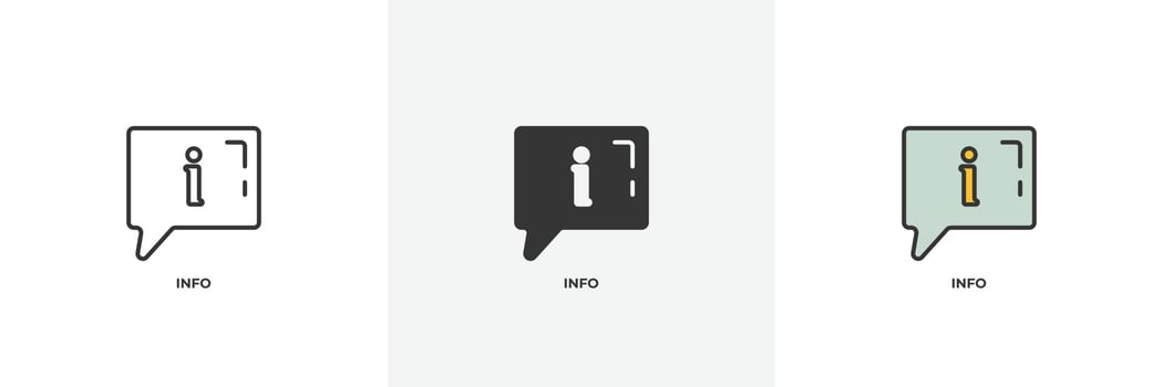info icon. Line, solid and filled outline colorful version, outline and filled vector sign. Idea Symbol, logo illustration. Vector graphics