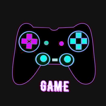 Illustration vector. playstation game neon stick vector
