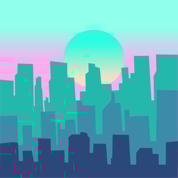 Illustration vector graphic of tall building city