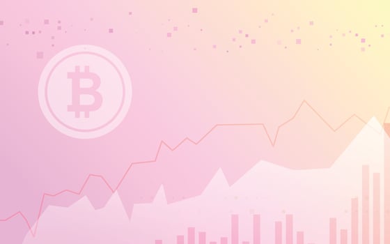 Light and dark background, Bitcoin crypto currency illustration vector for page, logo, card, banner, web and printing.