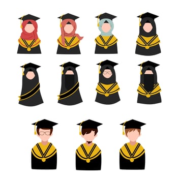 Muslim Graduation Character vector