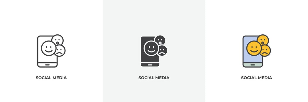 social media icon. Line, solid and filled outline colorful version, outline and filled vector sign. Idea Symbol, logo illustration. Vector graphics